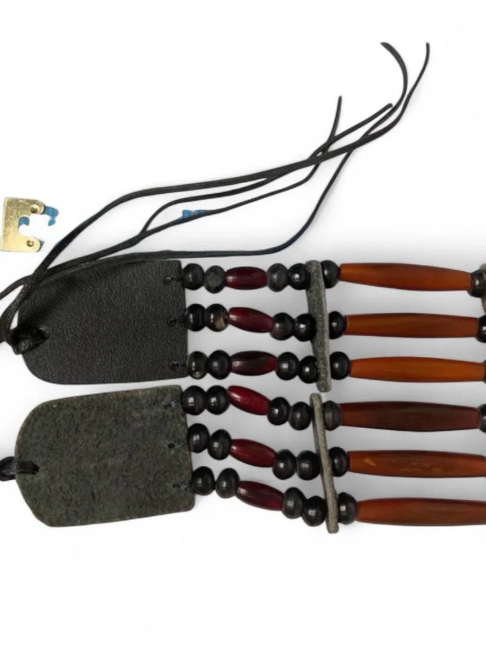 Native American style regalia beaded hairpipe belt, hat band or breastplate